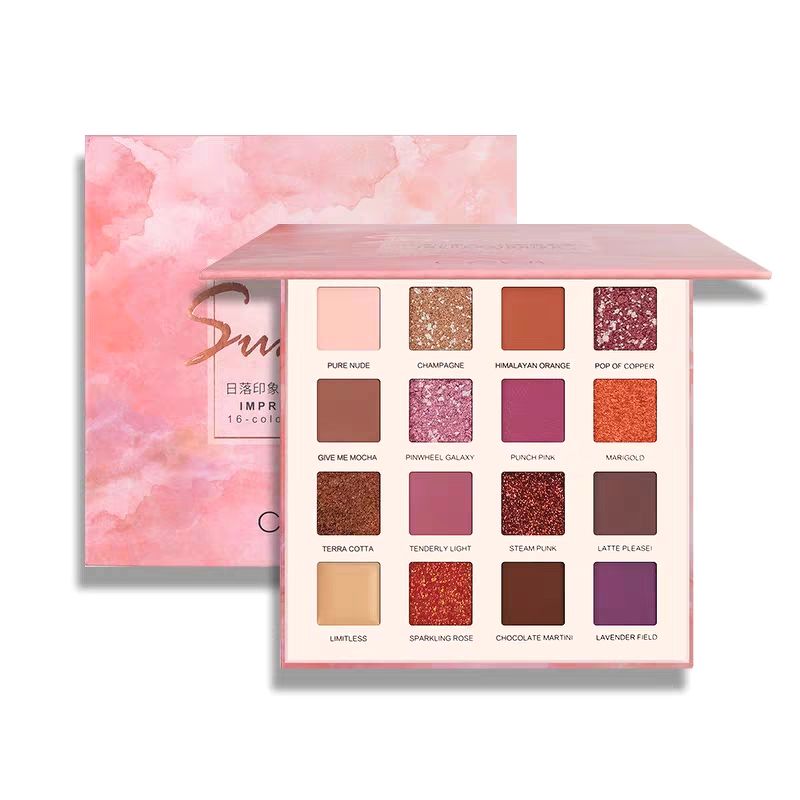 CAI JI - Bảng mắt 16 màu Sunset Impressionism Sixteen Color Eyeshadow
