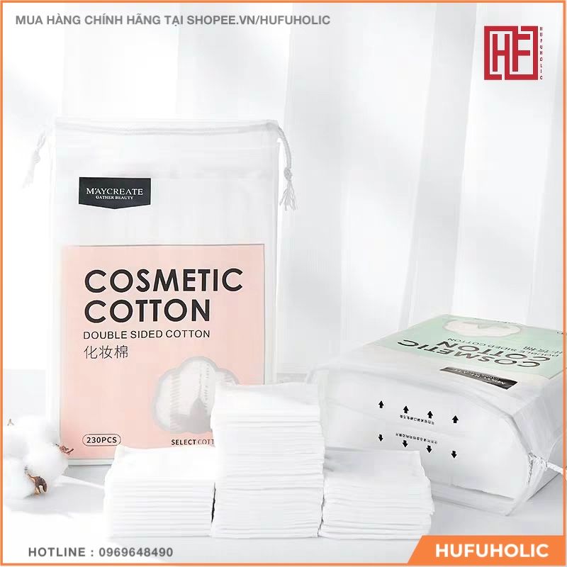 MAYCREATE - Bông tẩy trang 230m Cosmetic Cotton Double Sided Cotton