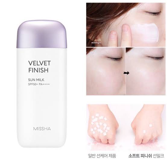 MISSHA - Kem chống nắng Soft finish Velvet finish Water proof - VELVET FINISH tím