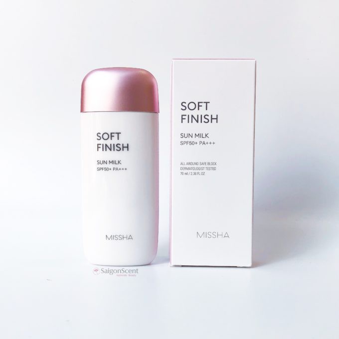 MISSHA - Kem chống nắng Soft finish Velvet finish Water proof - SOFT FINISH hồng