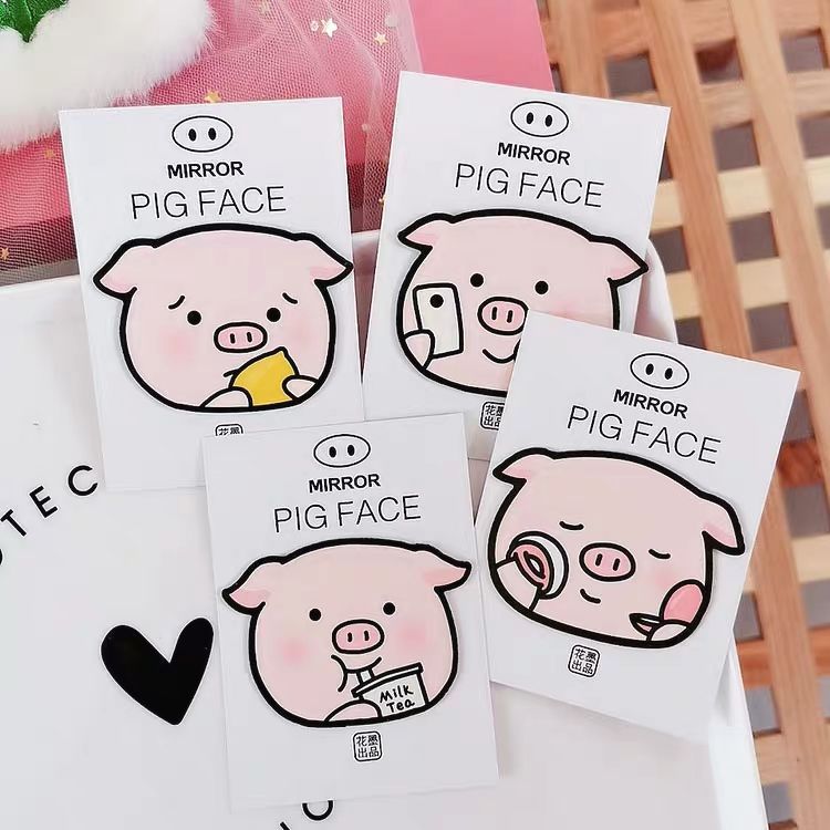 Mirror Pig Face - Gương trang điểm mini heo hồng