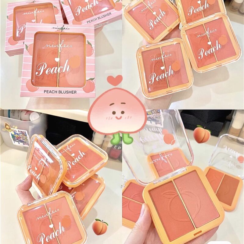 MINFEI - Bảng phấn má 2 màu tông Đào Peach Blusher