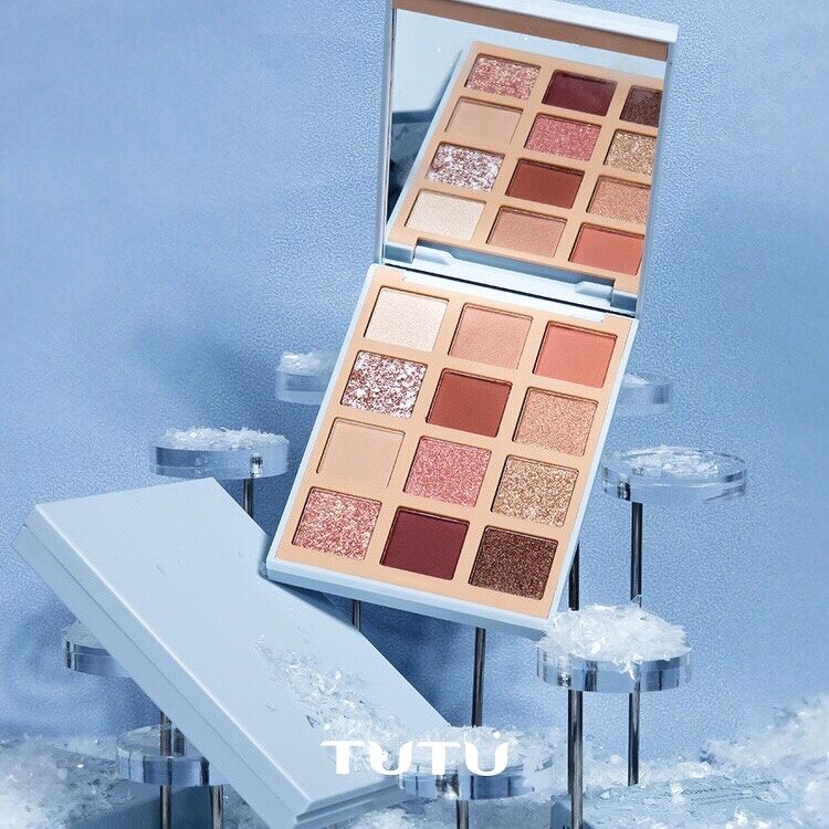 TUTU - Bảng mắt 12 màu AROMA Multicolored Blue Eyeshadow
