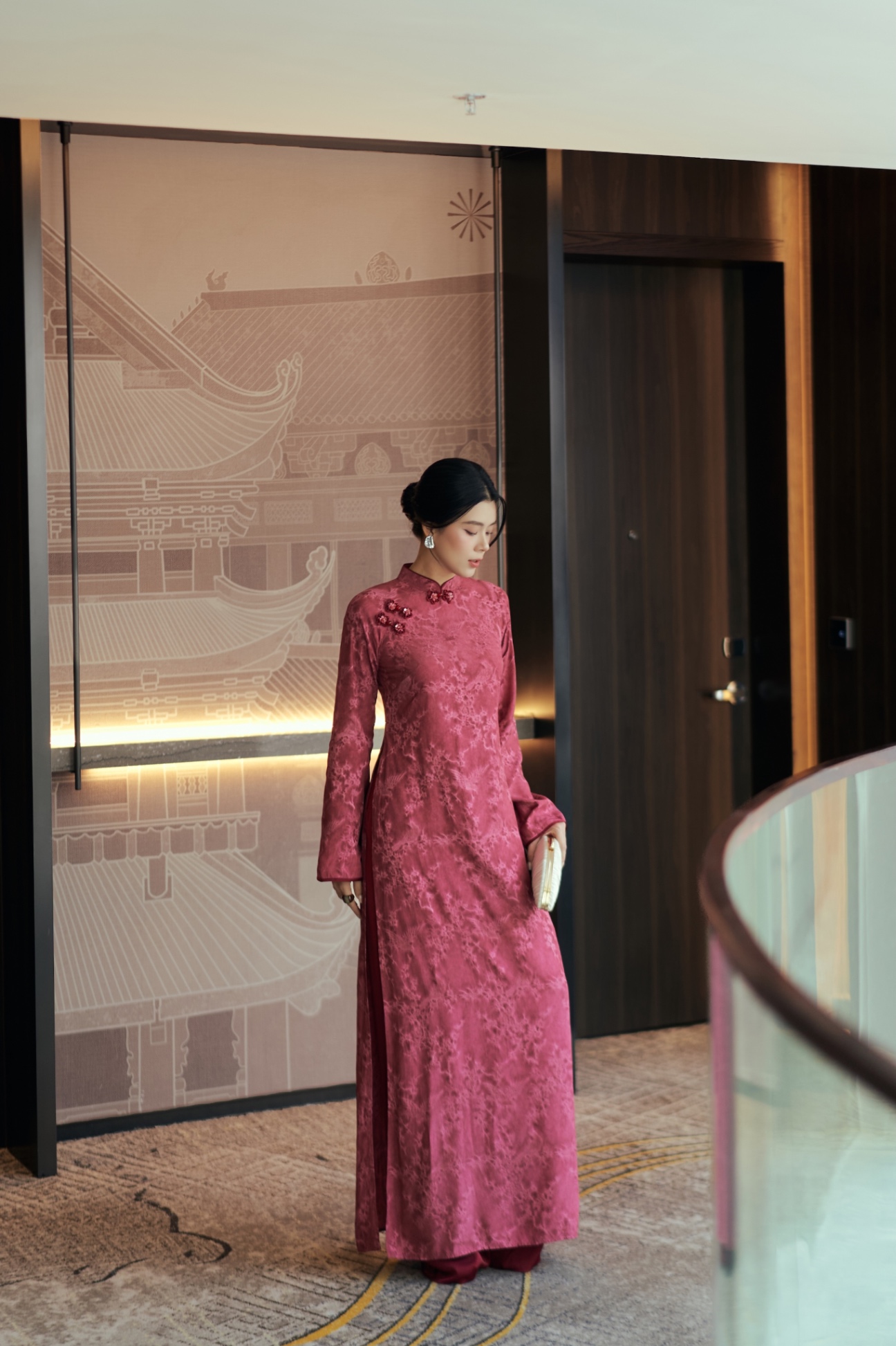 Áo Dài Hồng Cẩm