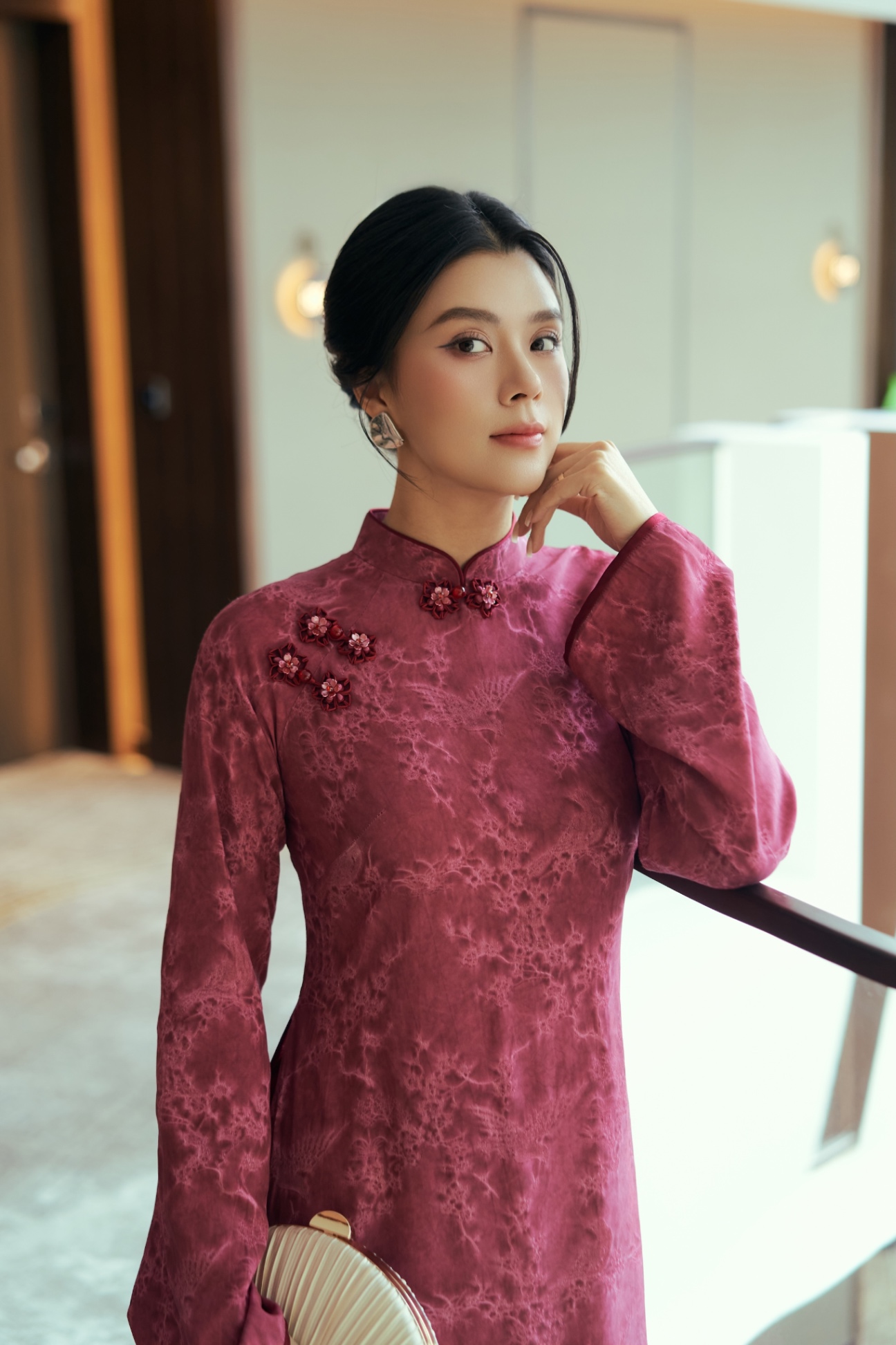 Áo Dài Hồng Cẩm