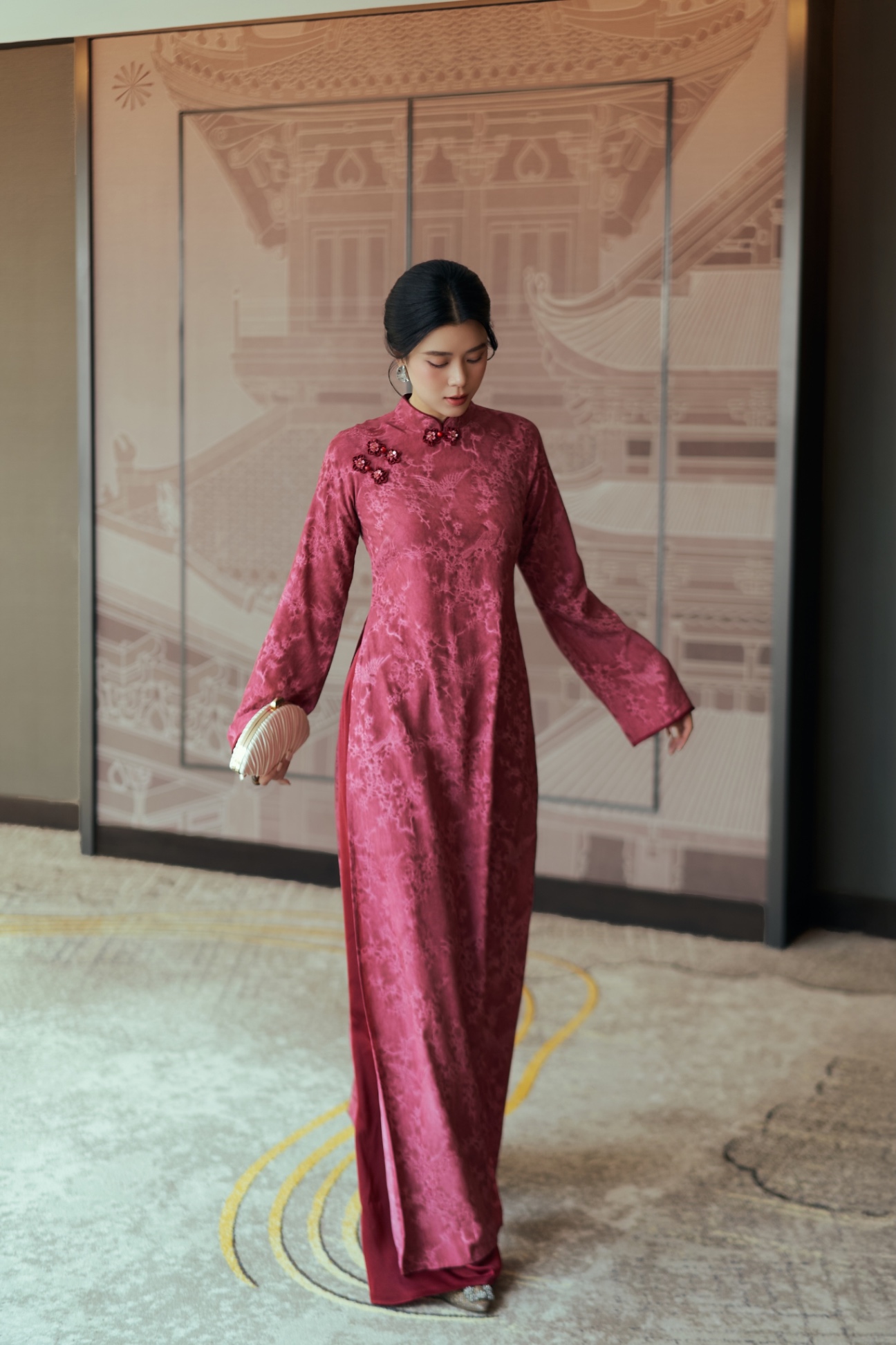 Áo Dài Hồng Cẩm