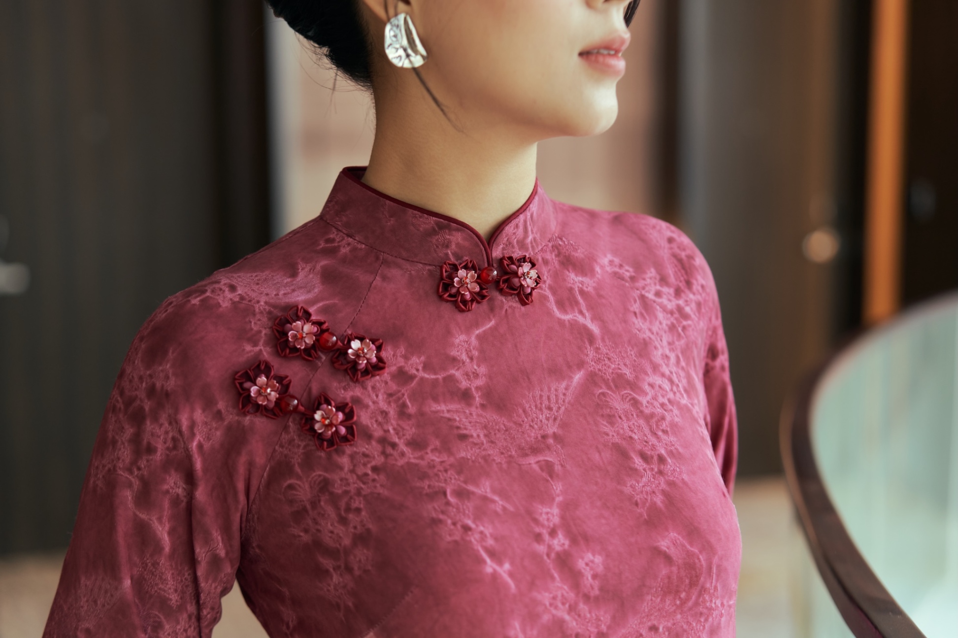 Áo Dài Hồng Cẩm