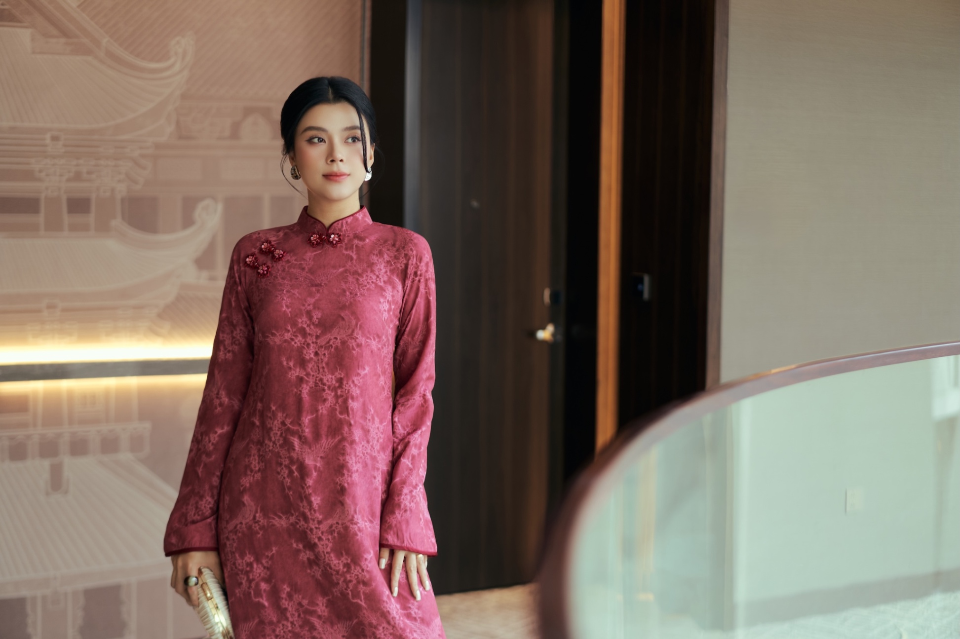 Áo Dài Hồng Cẩm