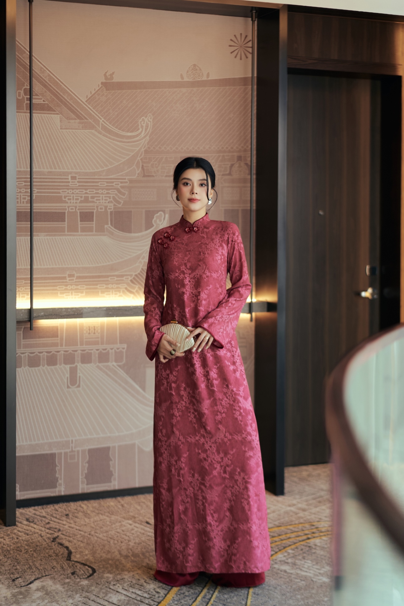 Áo Dài Hồng Cẩm