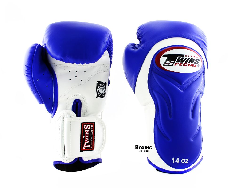 GĂNG TAY BOXING TWINS DELUXE SPARRING XANH / TRẮNG