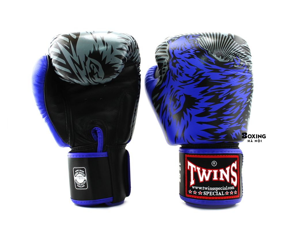 GĂNG TAY BOXING TWINS SƯ TỬ ĐEN / XANH