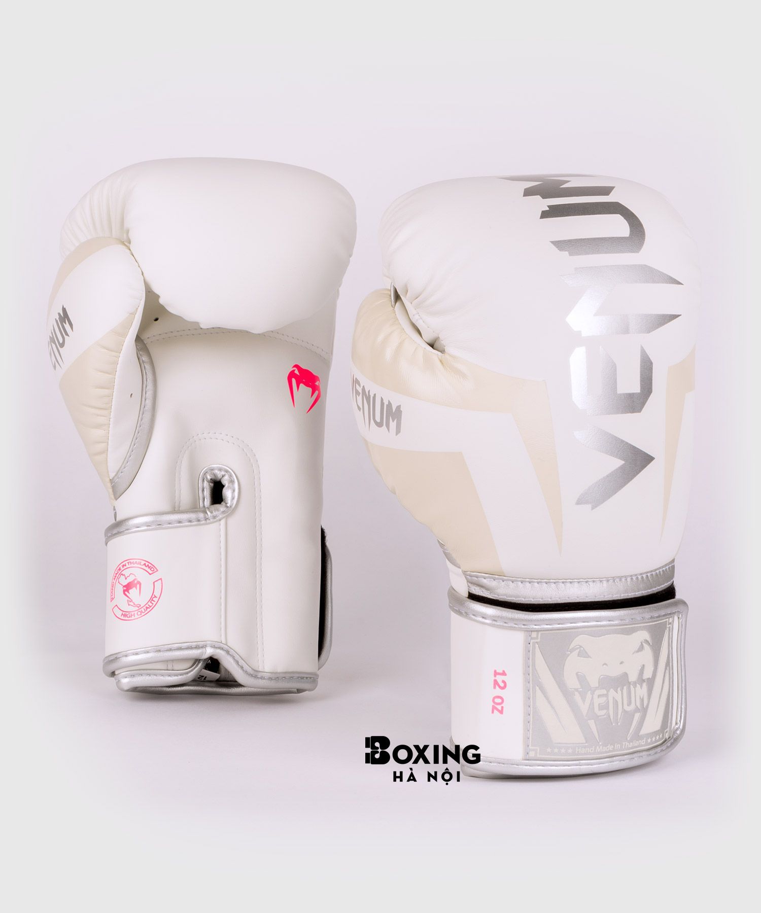 GĂNG TAY BOXING VENUM ELITE - TRẮNG / BẠC-HỒNG