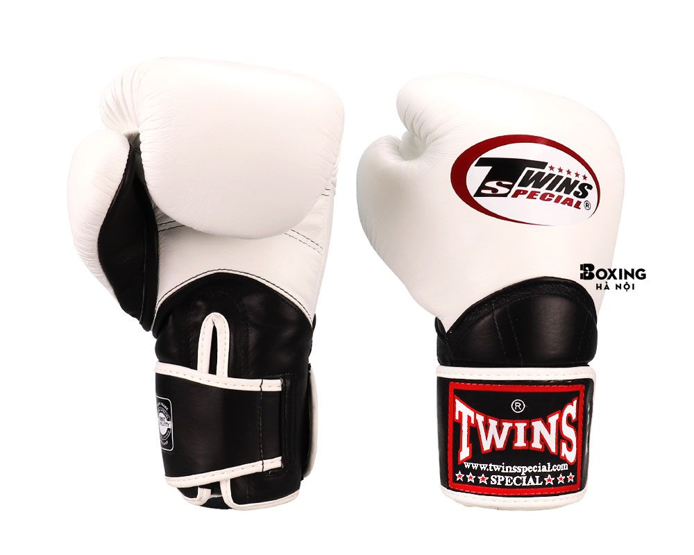 GĂNG TAY BOXING TWINS HỖ TRỢ CỔ TAY - TRẮNG / ĐEN