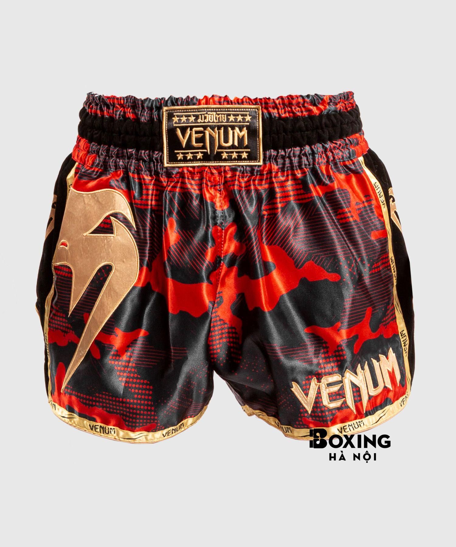 QUẦN MUAY THÁI VENUM GIANT CAMO - ĐỎ / VÀNG