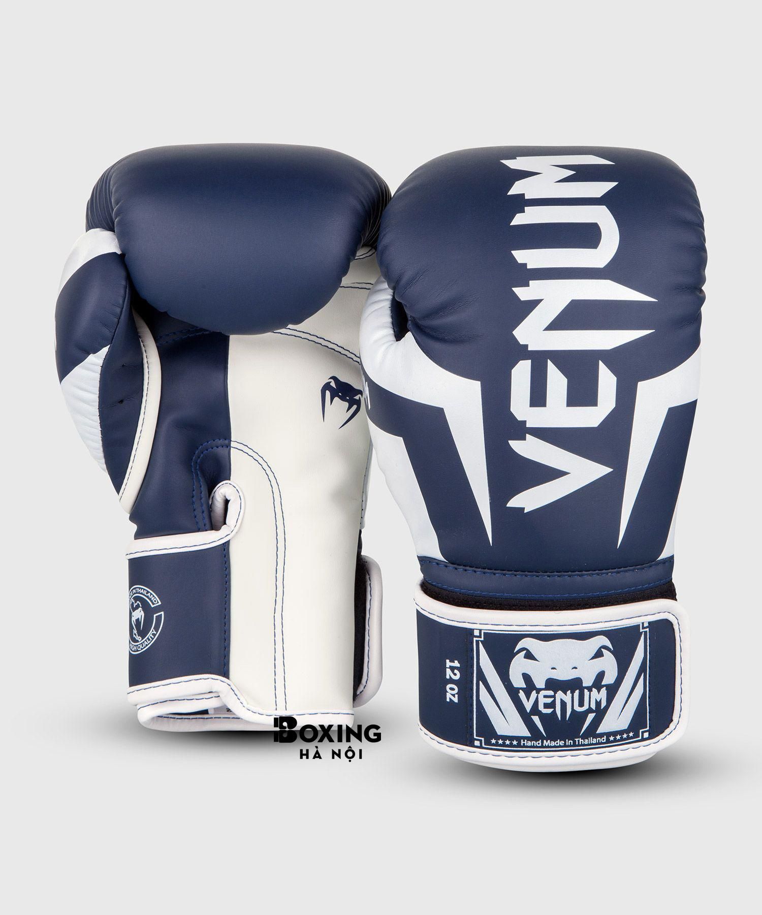 GĂNG TAY BOXING VENUM ELITE - TRẮNG / XANH HẢI QUÂN