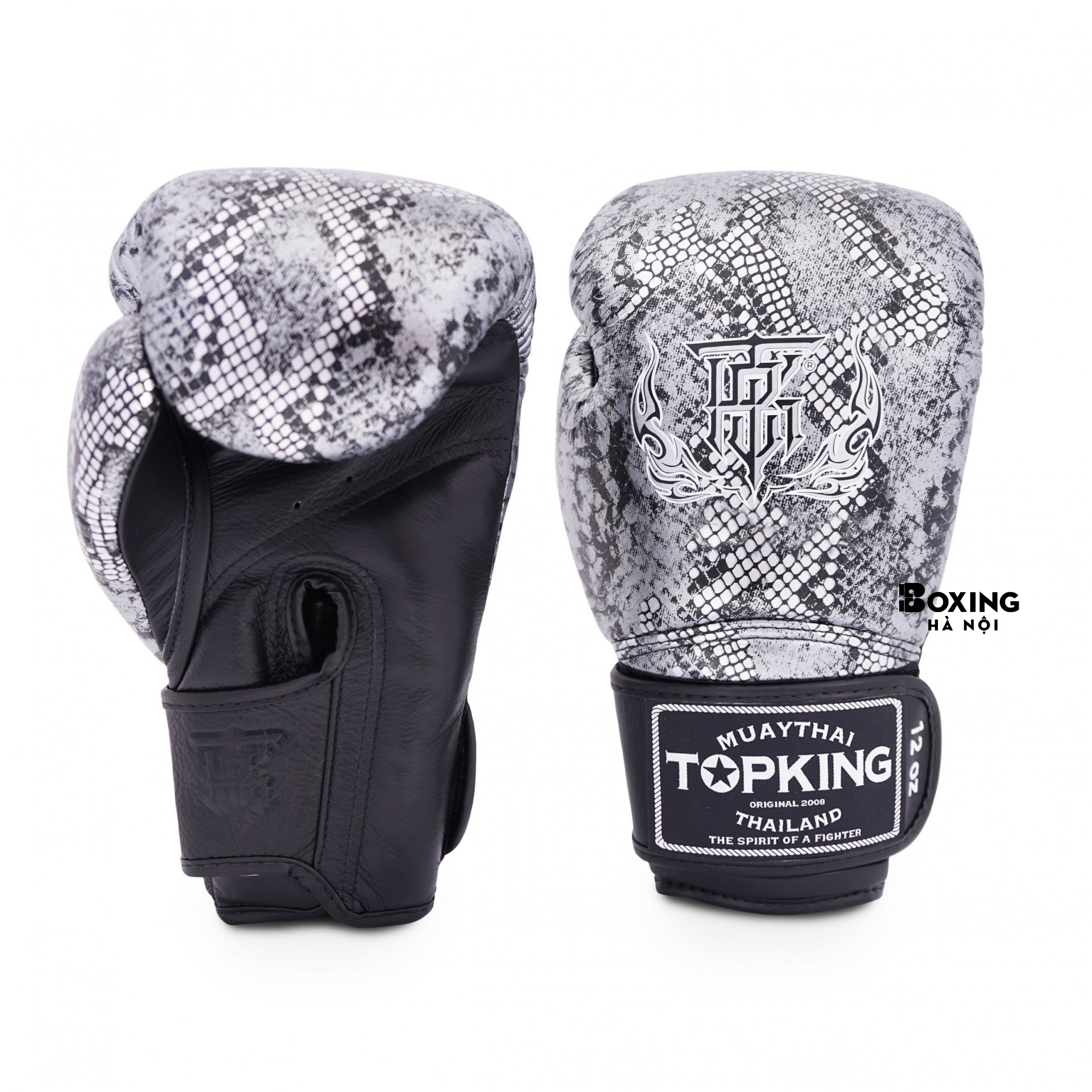 GĂNG TAY BOXING TOPKING SUPER SNAKE ĐEN/BẠC