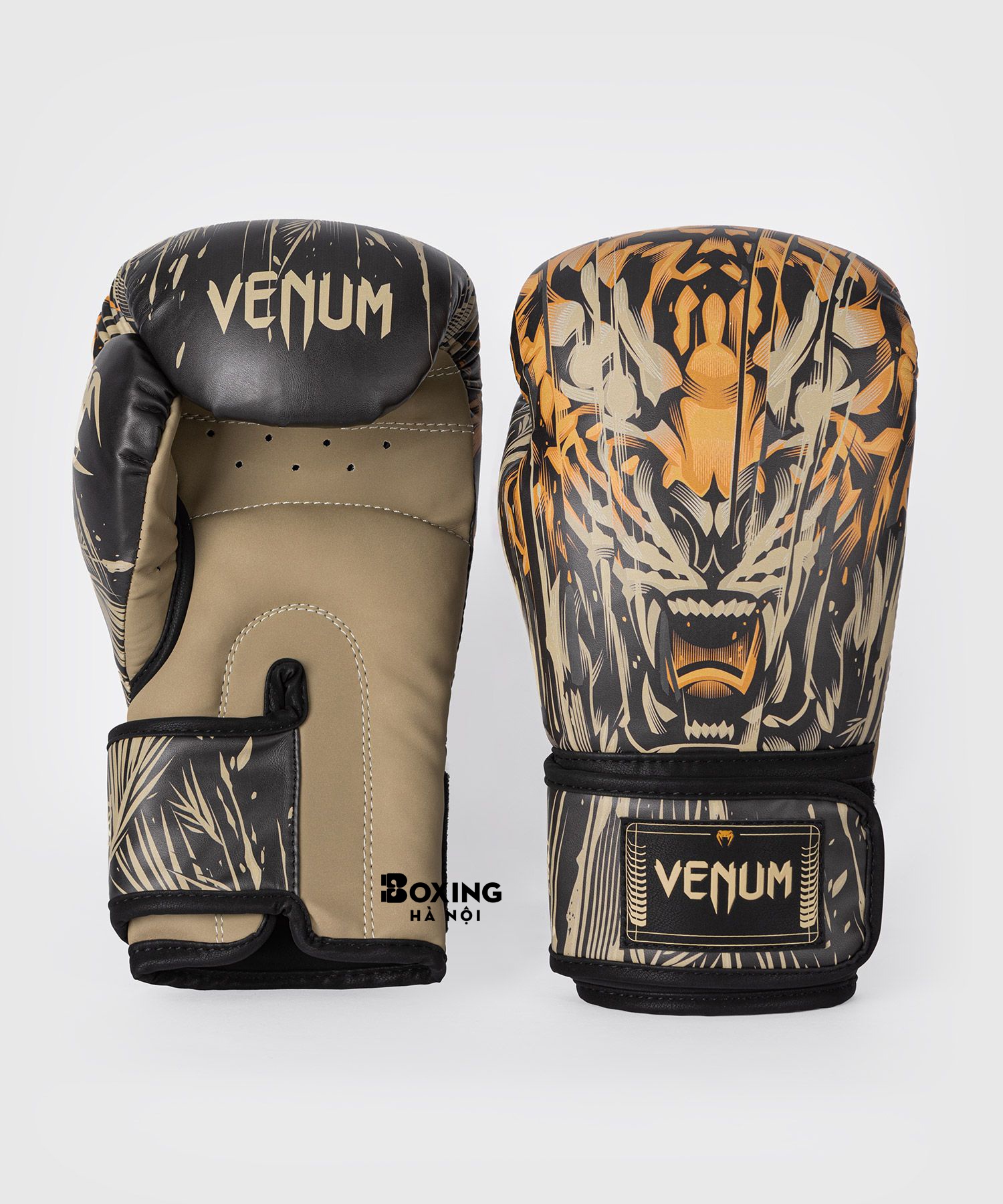 GĂNG TAY BOXING VENUM TIGER - ĐEN/CAM NEON