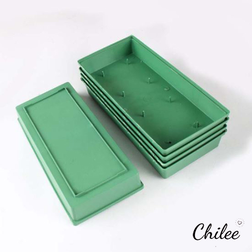 ĐĨA NHỰA CHỮ NHẬT CẮM HOA