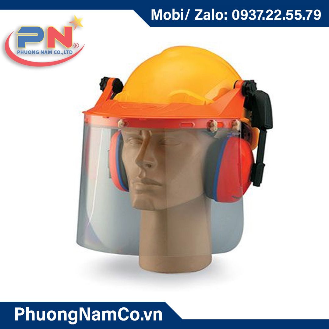 Malaysia Forestry Safety Helmet with Earmuffs | Face Shield Protection | Heavy Duty Construction Hard Hat | Adjustable Size