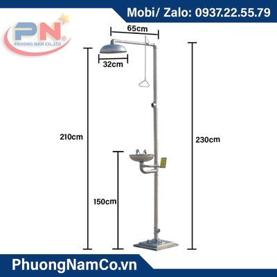 Emergency eyewash station with shower combines the traditional line Speakman