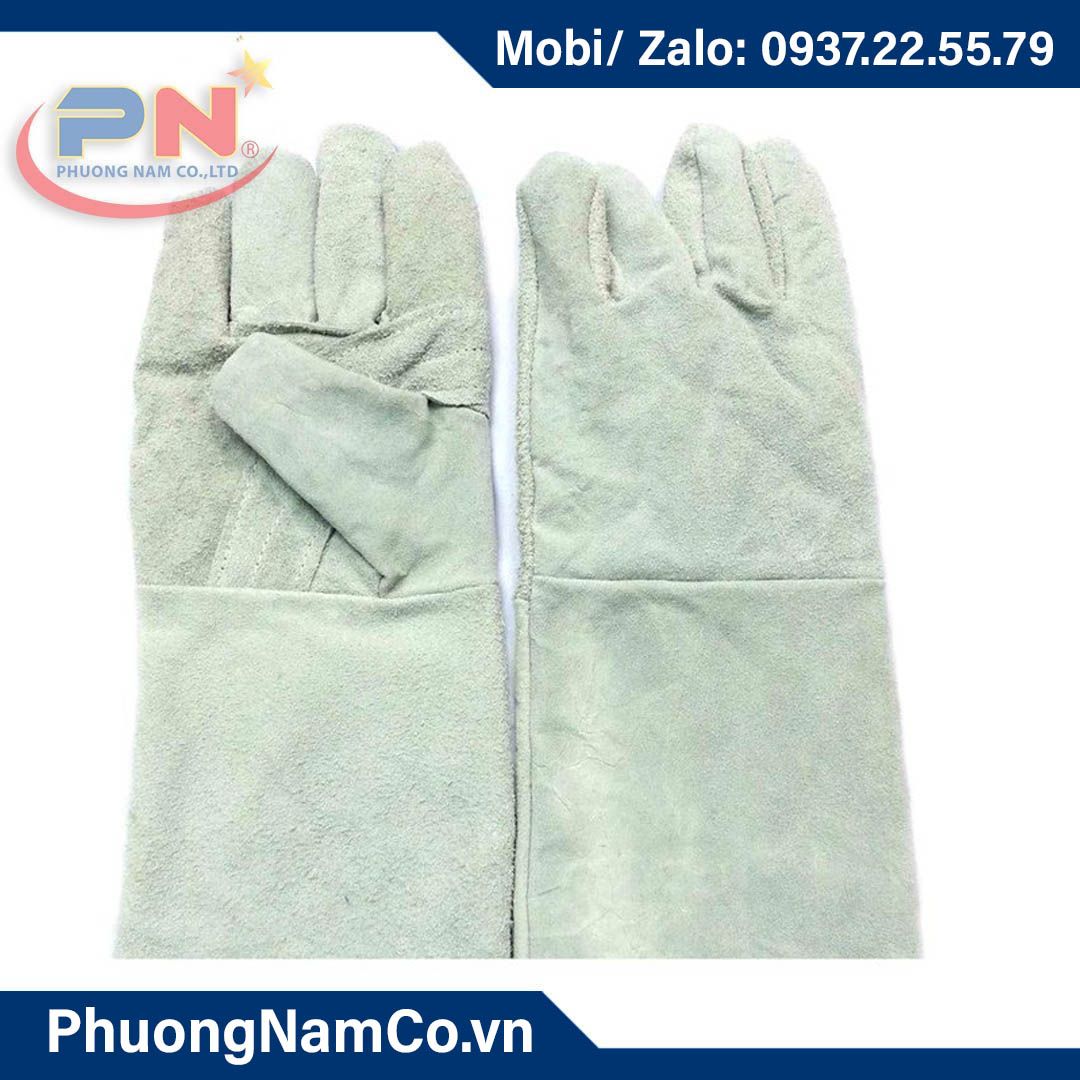 Welding Gloves Cow Leather Gloves Heat Insulation and Heat Resistant Welding Leather Gloves Wear-resistant Welders Thickness Insurance Length Double Layer Heat Resistant Gloves