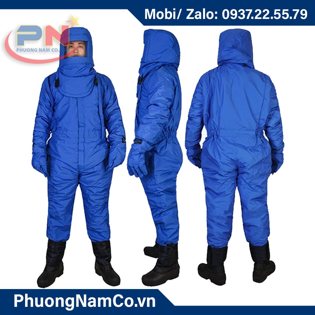 Cold room jumpsuit with negative temperature of 250 degrees, Protective hood, work gloves and work boots