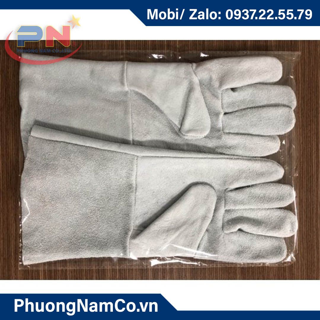 Welding Gloves Cowhide Gloves Heat Insulation and Heat Resistant Welding Leather Gloves Thickness Coverage Length 1 Layer Heat Resistant Gloves