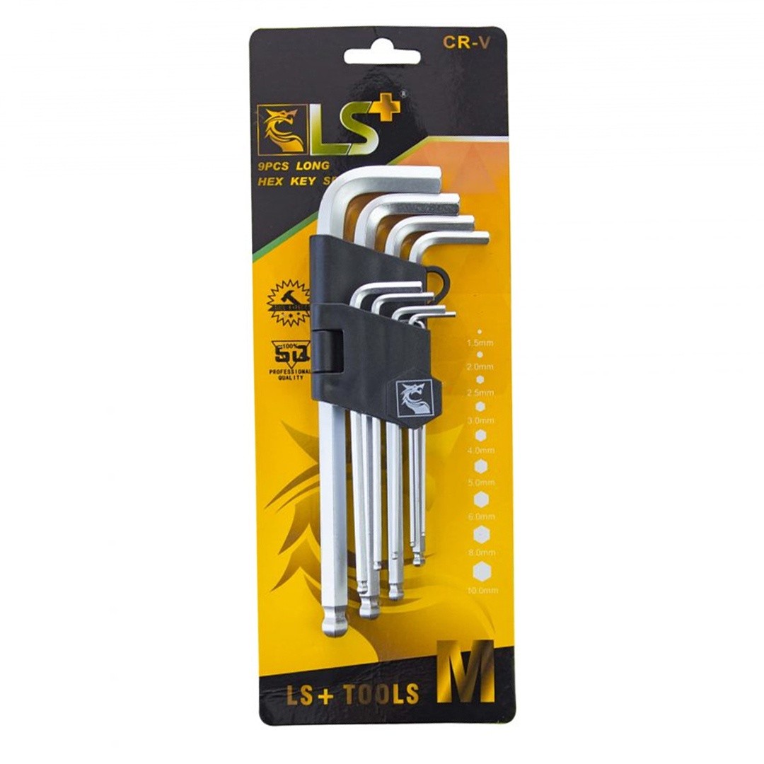 LS+ Hex Key L-Wrench Set 9pcs With Ball Point End