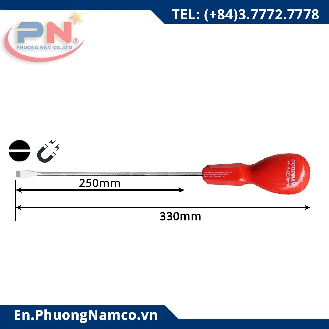 Goodman Slotted Screwdriver 6x250mm