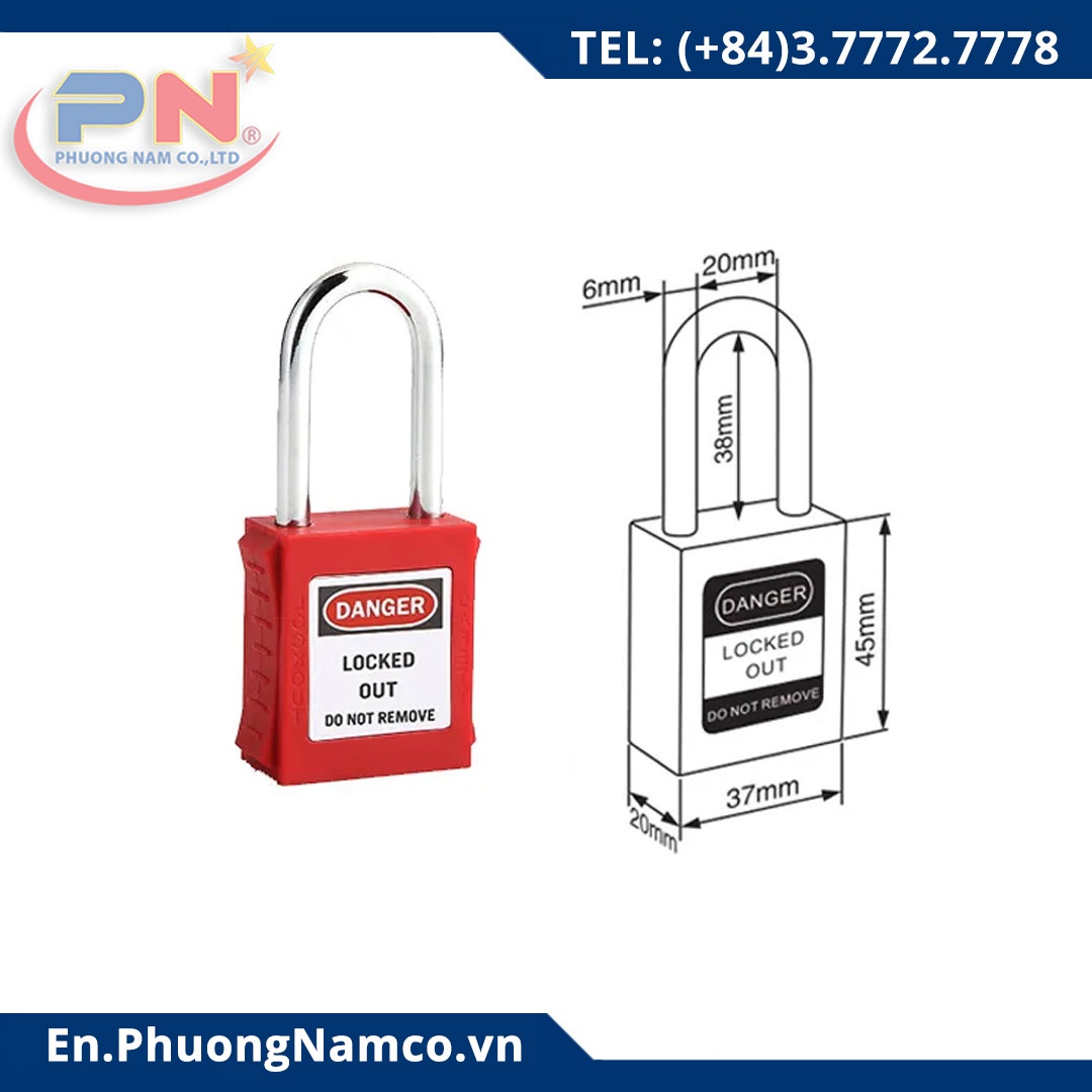 Safety Padlock With Master Keyed - Steel Shackle 38mm