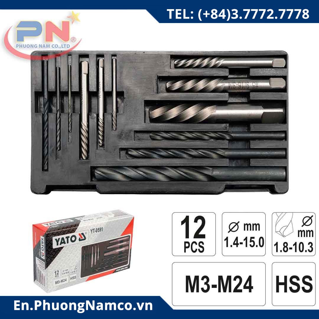 Screw Extractor Set 12pcs YT-0591