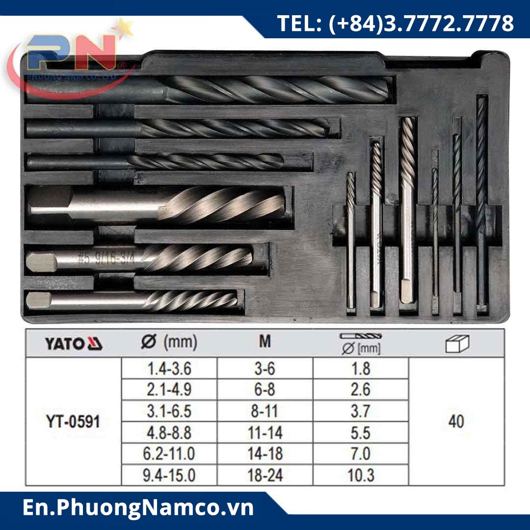 Screw Extractor Set 12pcs YT-0591