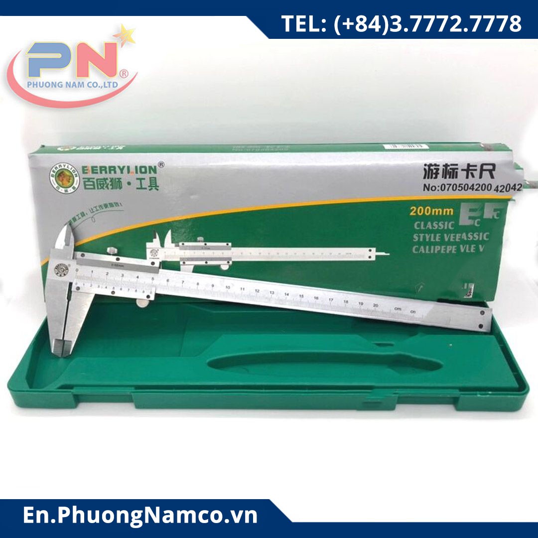 BERRYLION Stainless Steel Classic Style Vernier Caliper 200mm