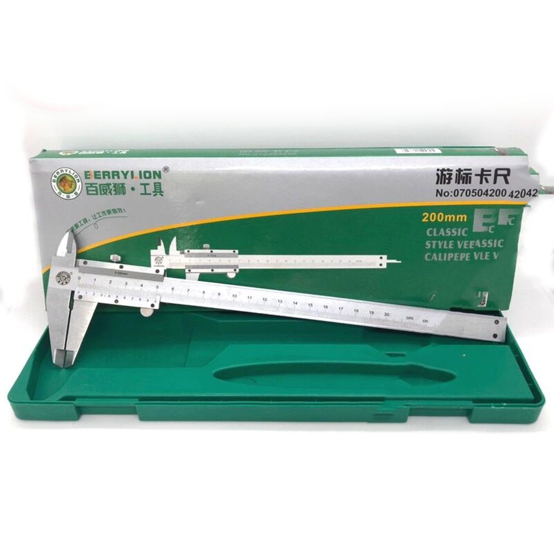 BERRYLION Stainless Steel Classic Style Vernier Caliper 200mm