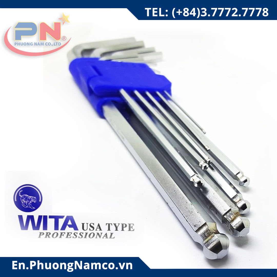 WITA Hex Key L-Wrench Set 9pcs with Ball Point End