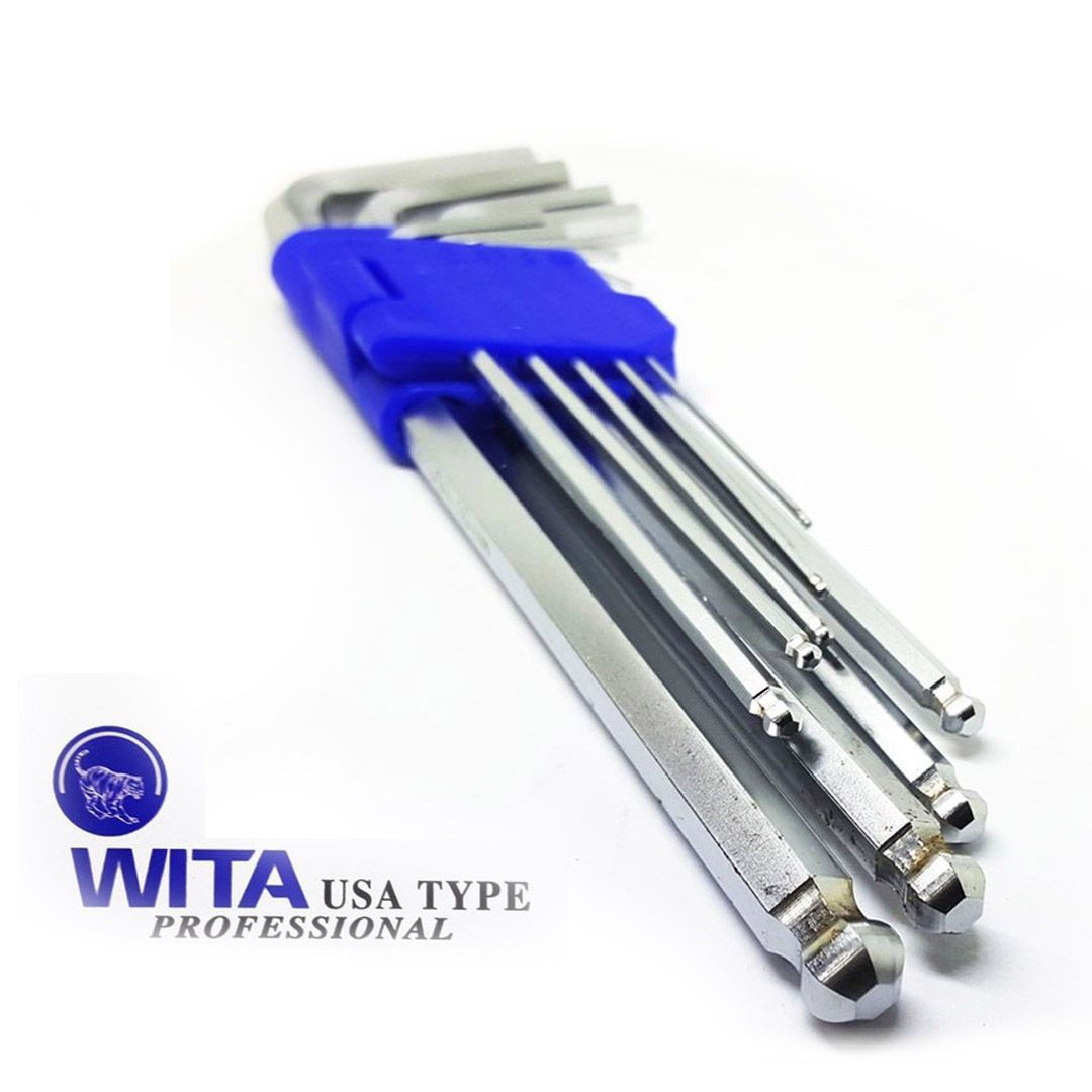 WITA Hex Key L-Wrench Set 9pcs with Ball Point End