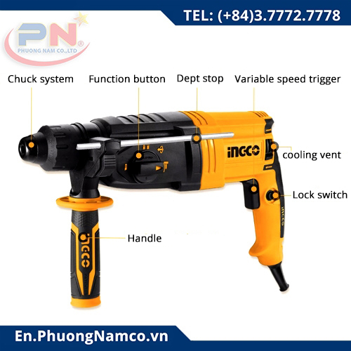 INGCO Rotary Hammer Drill 28mm 950w RGH9528