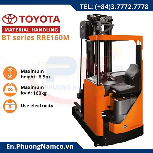 Reach Truck Rental, 1.6 Ton Sit-Drive Electric Forklift BT RRE 160E