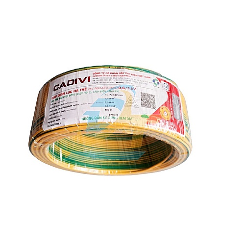 Cadivi CV-1,5(E) Soft Electrical Wire - 0.6/1kV Yellow Green