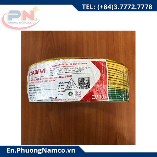 Cadivi CV-1,5(E) Soft Electrical Wire - 0.6/1kV Yellow Green