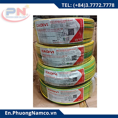 CADIVI CV-6,0(E) Soft Electrical Wire - 0.6/1kV Yellow Green