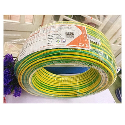 CADIVI CV-6,0(E) Soft Electrical Wire - 0.6/1kV Yellow Green