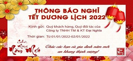 THÔNG BÁO LỊCH NGHỈ TẾT DƯƠNG LỊCH 2022