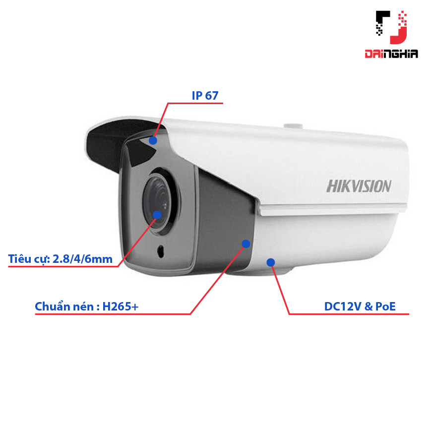 Camera IP 2MP Hikvision DS - 2CD2T21G0 – I