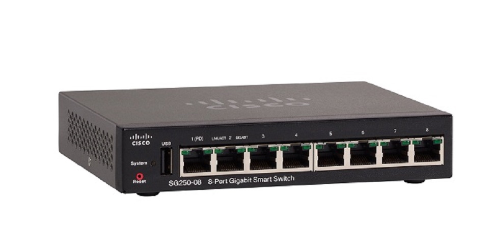 Thiết bị chia mạng Cisco SG250-08-K9-EU Smart Switch