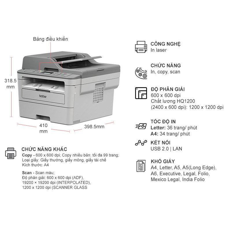 Máy in laser đen trắng Brother DCP-B7535DW