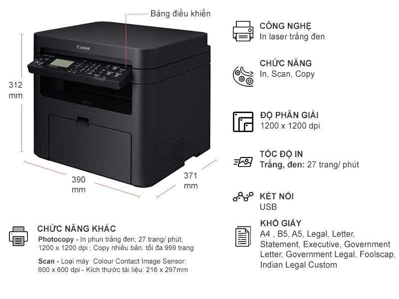 Máy in Laser Canon đa chức năng MF241D