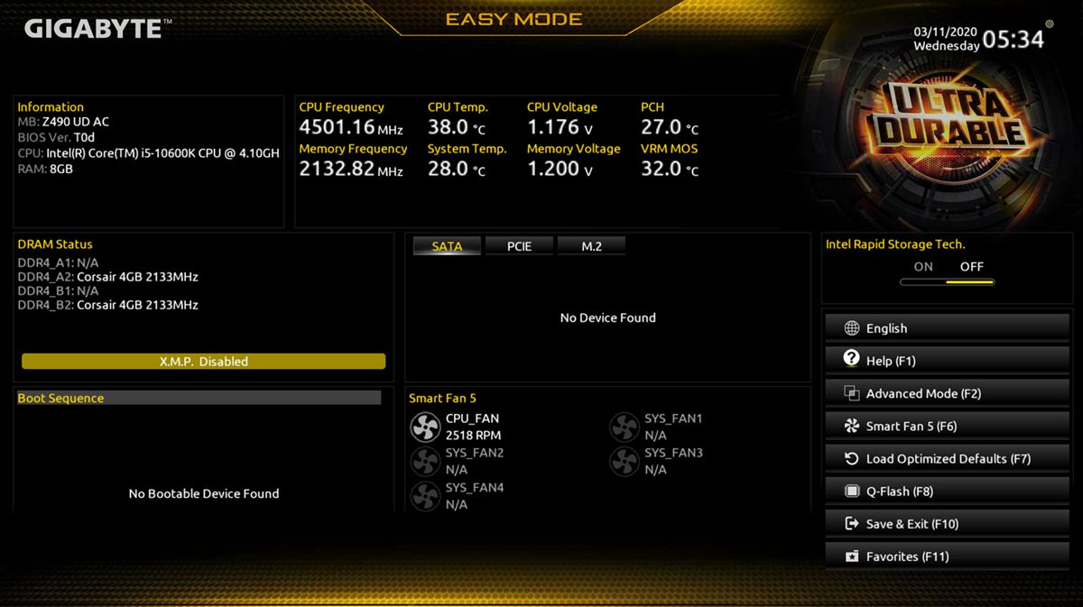 Mainboard Gigabyte B460M DS3H V2 - BÍOS