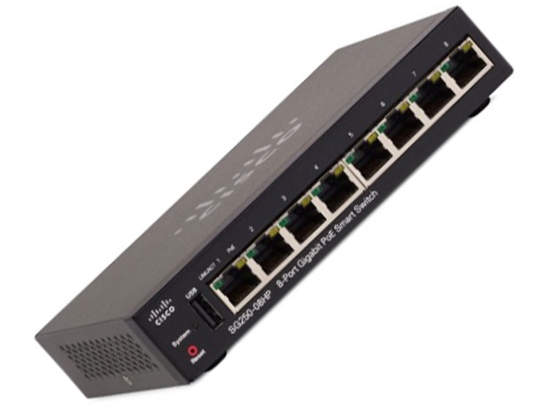 Thiết bị chia mạng Cisco SG250-08HP-K9-EU POE Smart Switch