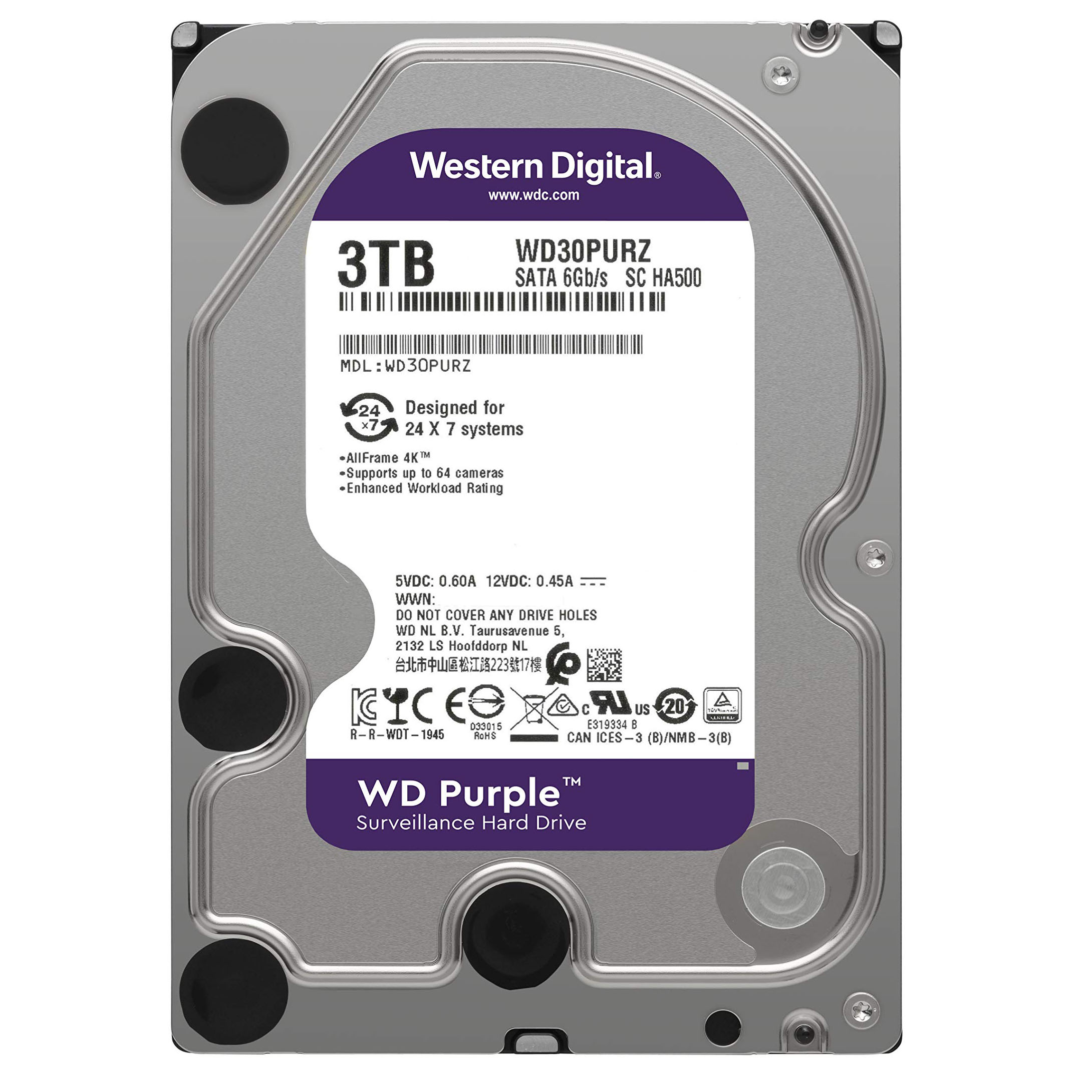 Ổ cứng lưu trữ camera WD Purple 3TB WD30PURZ